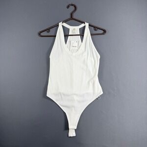 Free People Ribbed Halter Body Suit Ivory M